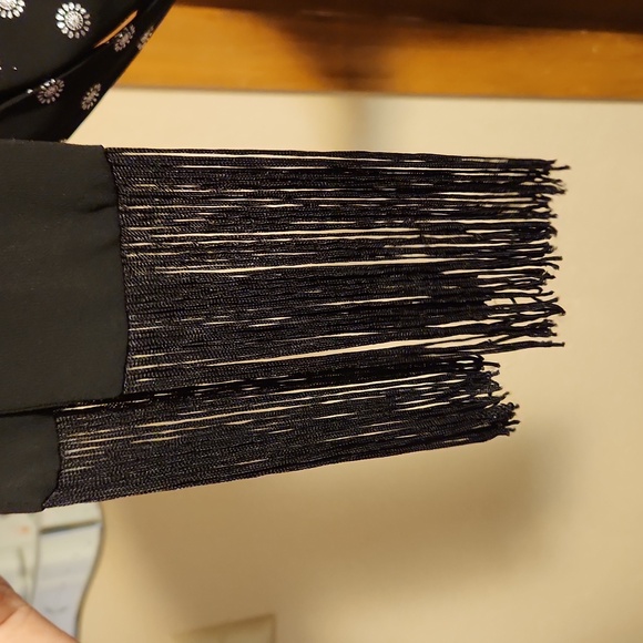 Michael Kors Sleeveless Metalic Dot Printed Fit & Flare Dress, Hankerchief Hem L - Picture 7 of 11